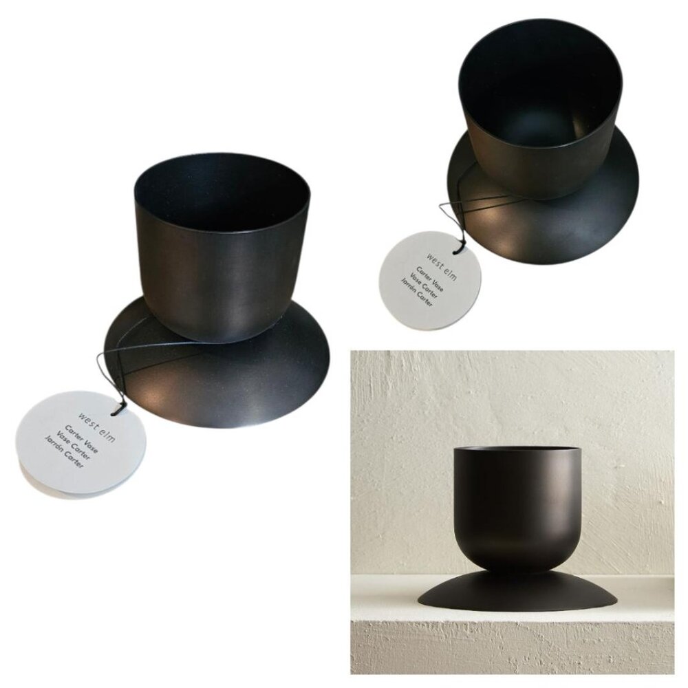 West Elm - Carter Oil Rubbed Bronze Small Metal Vase, NIB